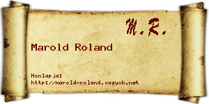Marold Roland névjegykártya